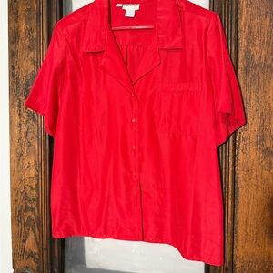 Women's Red Button Down Shirt